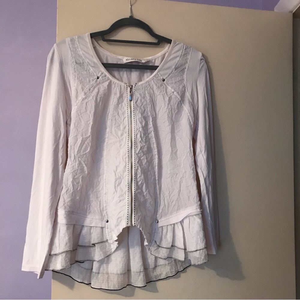Melanie Lyne white zipper top - Picture 1 of 3